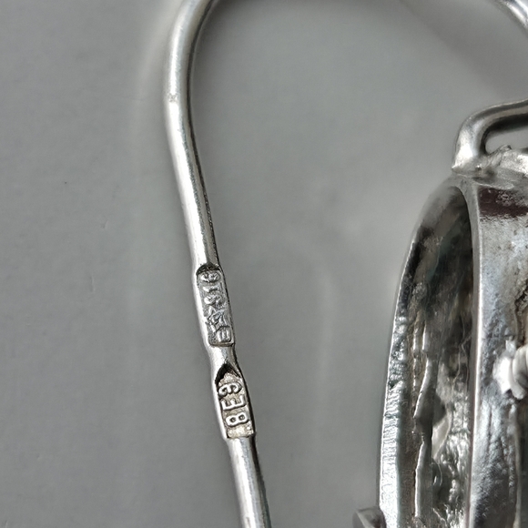 Sterling Silver 925 Amazonite Teal Stone Drop Earrings Vintage Boho Large - Picture 6 of 9